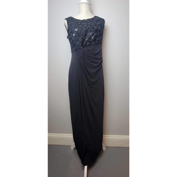 Enfocus Studio Formal Dress Ladies Size 10 Black Sequined Floor Length New - Picture 1 of 8